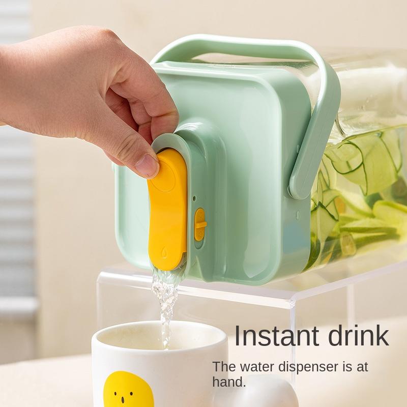 Fierbător de apă rece de 3,5 l cu robinet în frigider, sticlă cu bule reci, fierbător cu găleată pentru ceai de fructe, găleată pentru băuturi de mare capacitate