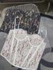Thirteen Lines 2024 Spring/Summer Black & White Lace Tube Suspender Top