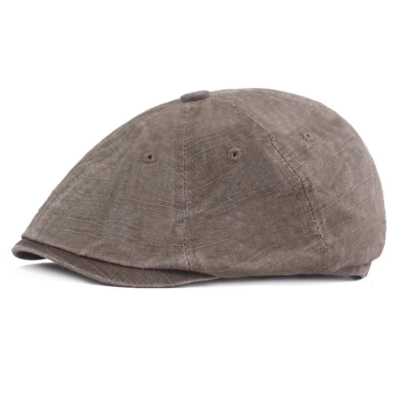 Bavlněný baret Pánská malířská čepice Newsboy čepice Klobouk Rybí kost Osmihranný klobouk