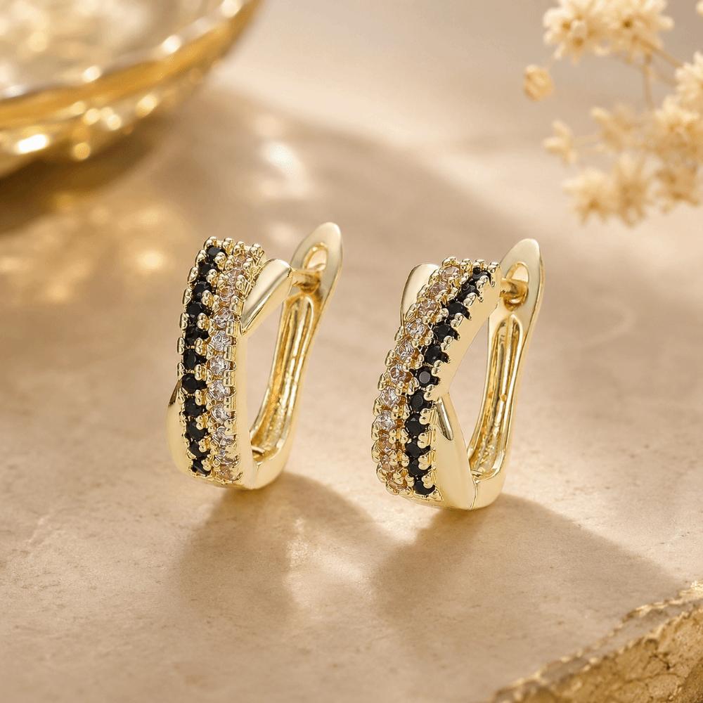 Delicate Zircon Hoop Earrings Light Luxury Women Earrings Temperament Clip Earrings Women