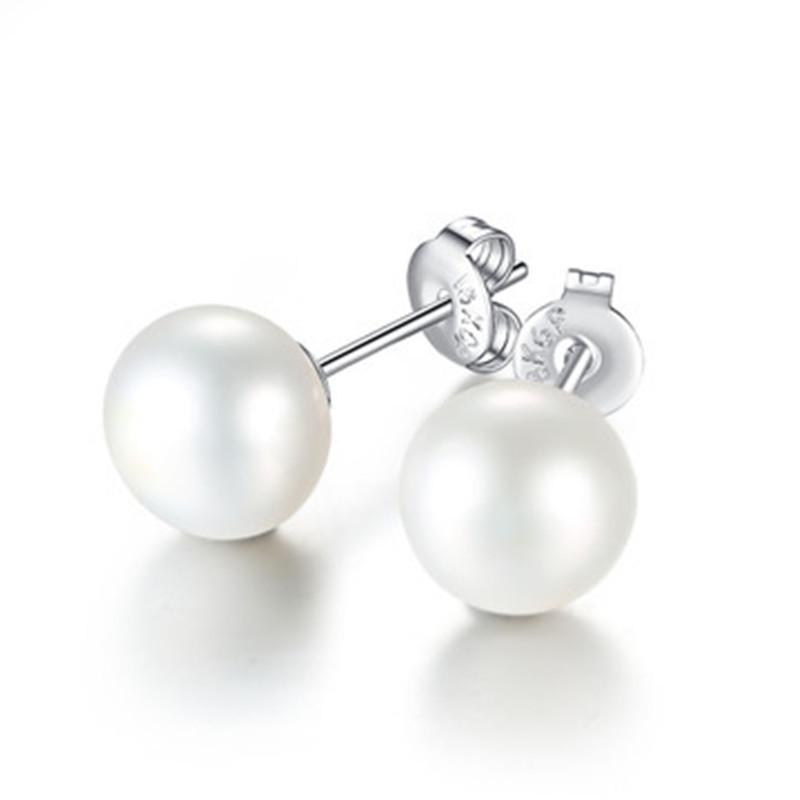 New Pearl 925 Silver Earrings Stud Earring For Women Wedding Fine fashion Jewelry Accessories Party Holiday Gift
