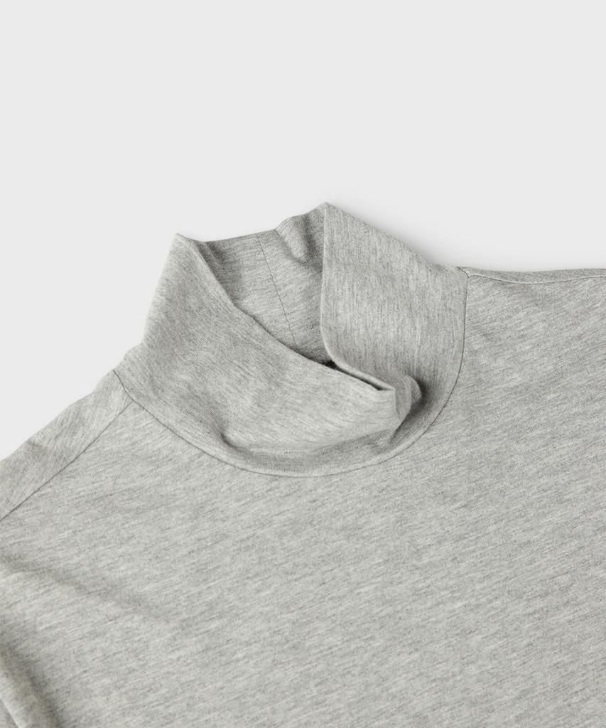 PANICALE Gray Basic Mock Neck Logo T-Shirt (Type B)