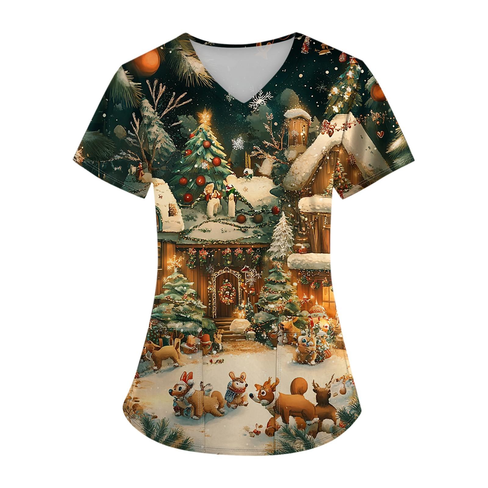 Женский топ с карманом и коротким рукавом с крестом и V-образным вырезом XL винный — фото 7