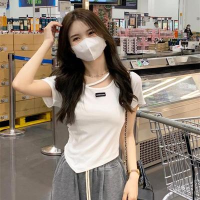 Summer Irregular Short Sleeved T-Shirt Base Top For Women