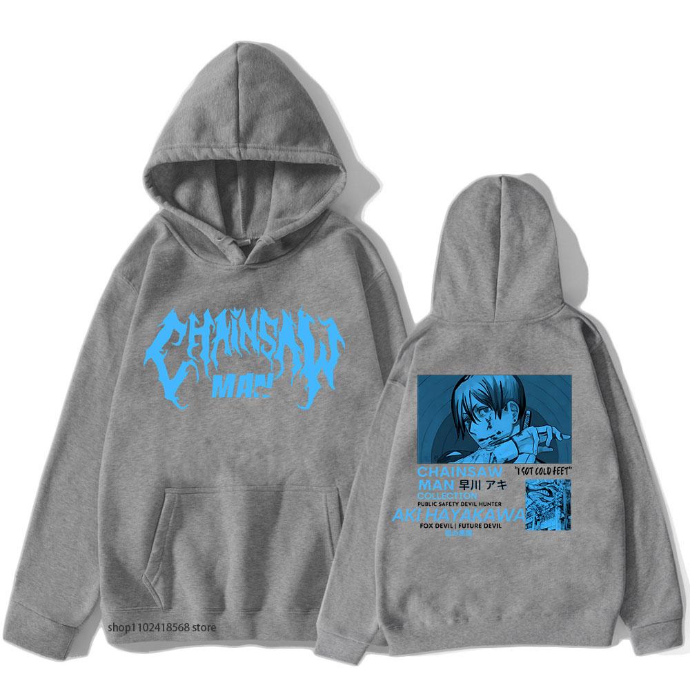 Men's Chainsaw Man Hoodie Aki Hayakawa Manga Sweatshirts Japanese Anime Streetwear Women Pullover Graphic Tops Winter Clothes