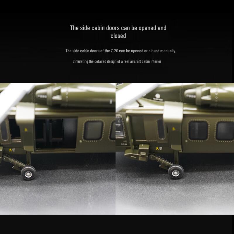 1:28 Wuzhi-20 Military Helicopter Diecast Model