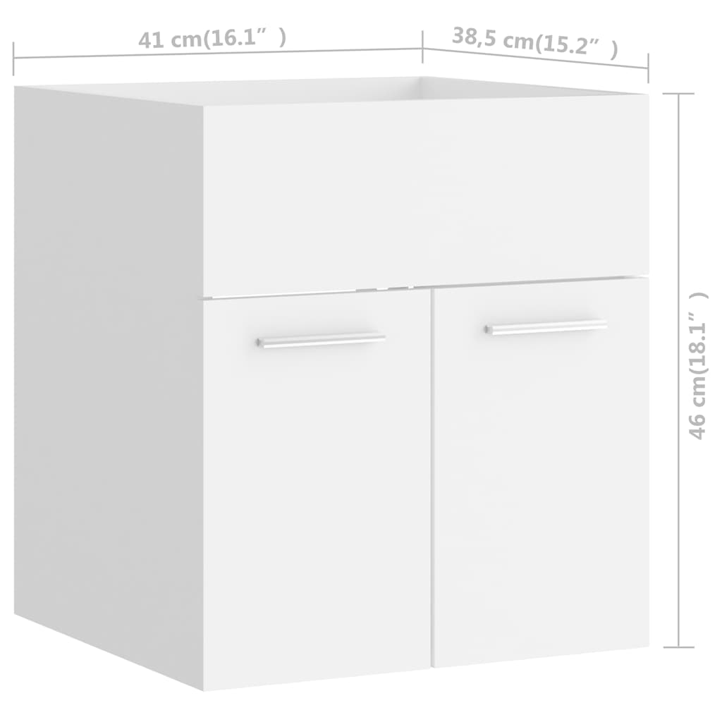 2 Piece Bathroom Furniture Set White Particleboard
