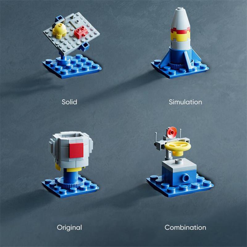 233/208/176 шт. маленький мультяшный мини-строительный блок космический челнок — фото 11
