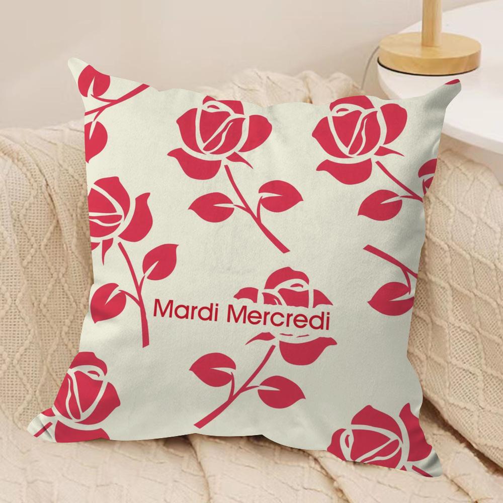 Luxury MMardi MMercred Cushion Cover Soft Plush Throw Pillow Cover DoubleSided Decorative Case Sofa Bedroom Home Decor