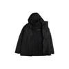 Solid Color Fleece Three-In-One Hooded Jacket Men Outerwear Black WE0572-011