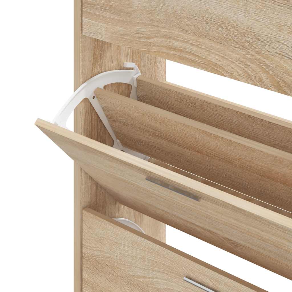 Shoe Cabinet in Sonoma Oak Finish 63 x 24 x 103 cm Particleboard