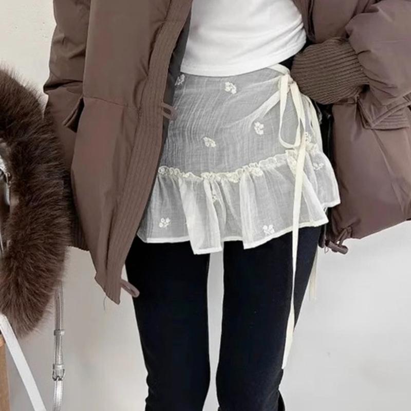 Elegant Embroidered Lace Waistband for Women Adjustable Waist Cincher Belt Skirt Extender for Daily Wear Evening Event