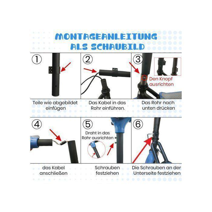 Trottinette - LEAWIN - Autonomie 5-8 KM - Max 14KM/H - Bluetooth - Frein électronique - Bleu