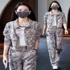 Fashionable Casual Suit for Women in Spring and Autumn, Slim Short Coat, Wide-leg Pants, Two-piece Set