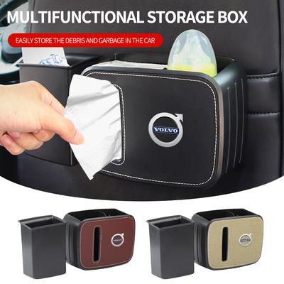Car Interior High-quality Car Tissue Box Leather Storage Box For Rdesign AWD C30 C70 S40 S60 S70 S80 S90 V40 V50 V60 V70