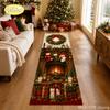 Christmas Holiday Rug, Anti-Slip Corridor and Hallway Carpet with Christmas Aesthetic, Long Kitchen Mat, Home Decor