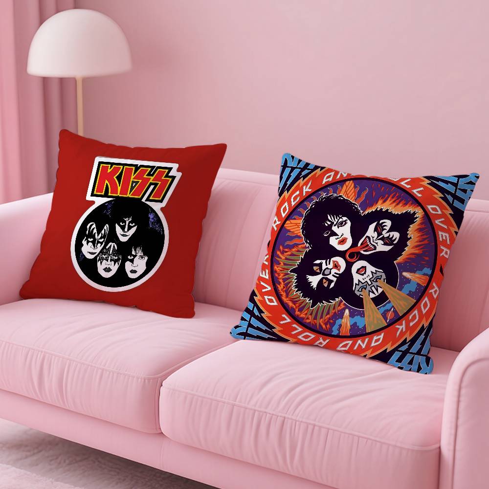 Kissenbezug der amerikanischen Rockband K-Kiss, milbenabweisend, mit verdecktem Reißverschluss, seidig-kurzplüschig, ideal für Sofakissen