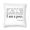 Kill Your Darlings I Am A Poet Square Pillowcase Polyester Linen Velvet Printed Zip Decor Throw Pillow Case Home Cushion Cover