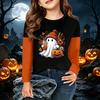 Kids' Halloween Printed Long Sleeve T-Shirt Casual Neck Top for Boys Girls