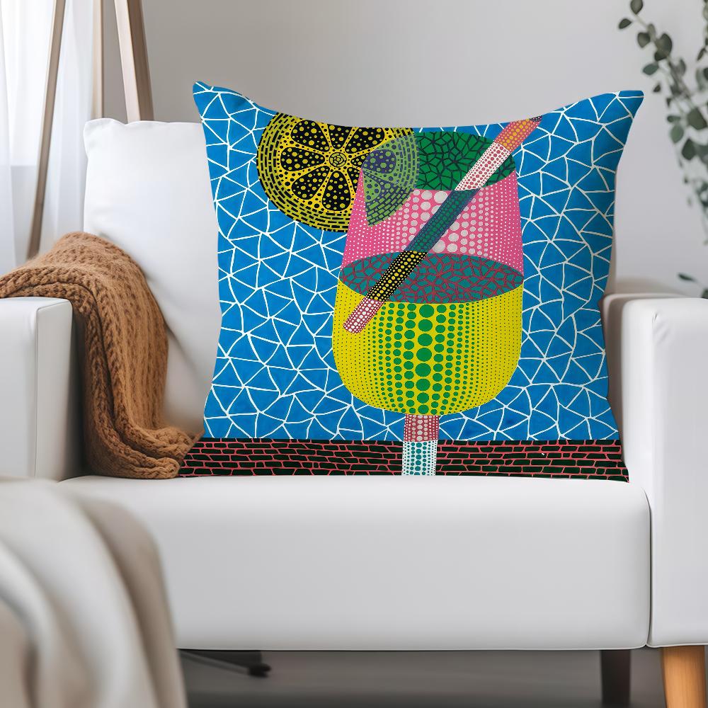 Japanese Artist Y-yayoi Kusama Pillow Case Applicable Space For Guest Rooms Interiors Cars Office House Decoration