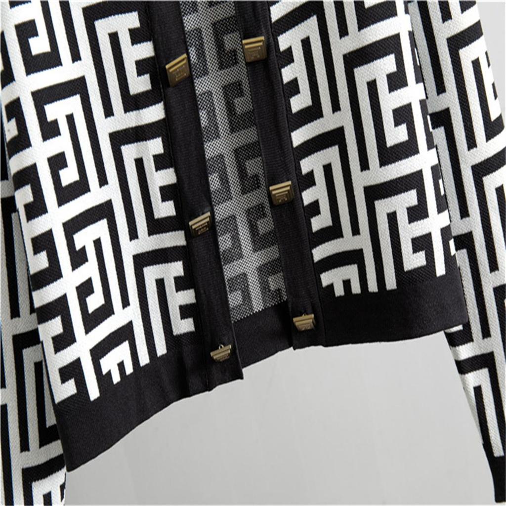 Fashion sSuit Women's Autumn Temperament Knitted Sweater Jacket Vest Dress Two Piece Set