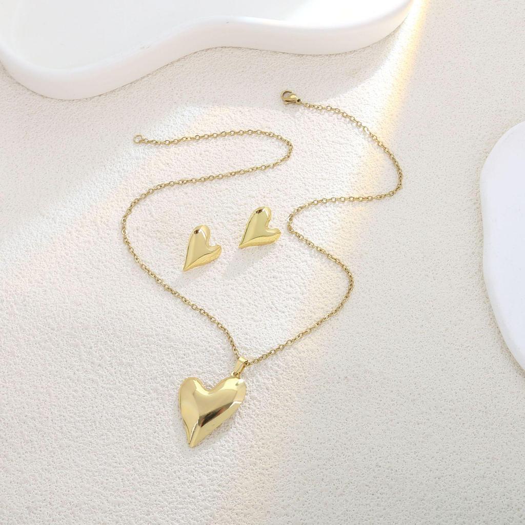 Luxury Geometric Leaf & Flower Earrings Necklace Set