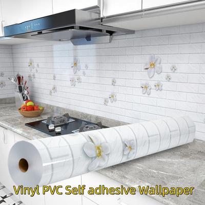 Oil-proof Kitchen Stove Sticker Self Adhesive Wallpapers Waterproof High Temperature Resistant Kitchen Decoration Contact Paper