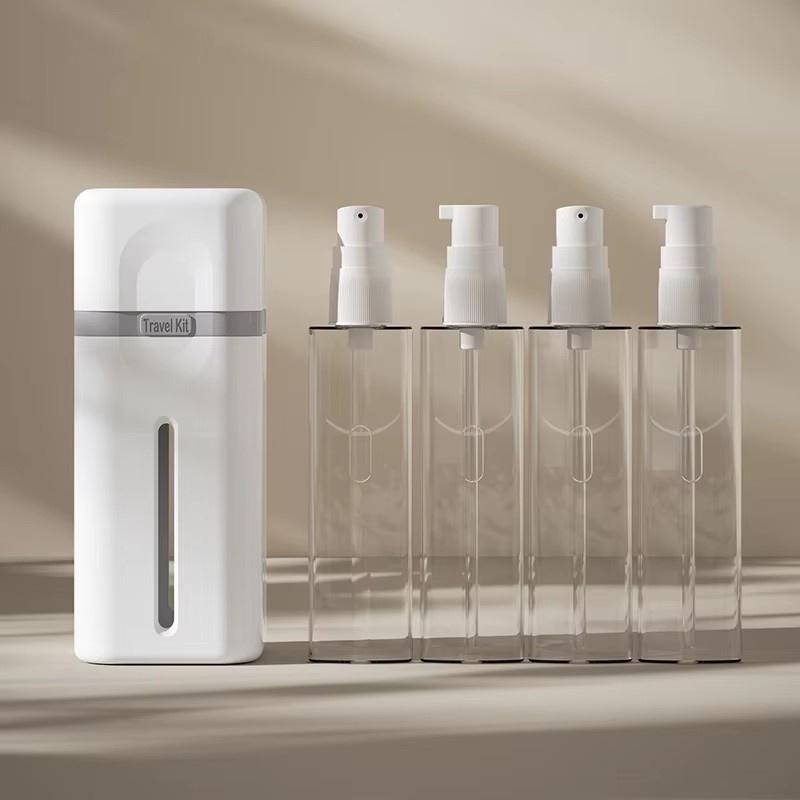 4-in-1 Travel Refillable Bottle Set, Including A Wash Kit, A Portable Tool, Suitable for Travel, Camping, and Business Trips