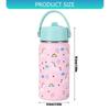 Wide Mouth Thermal Stainless Steel Water Cup Cartoon Handle Straw Tumblers Water Bottle for Outdoors