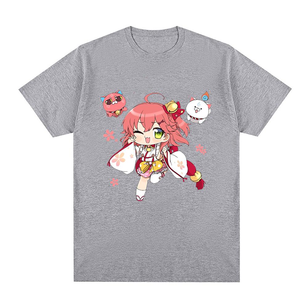 Hololive English VTuber Sakura Miko Kintoki Mikop T Shirt Unisex /Women Harajuku Graphic Tshirt Unisex Streetwear Cartoon Cotton Tee
