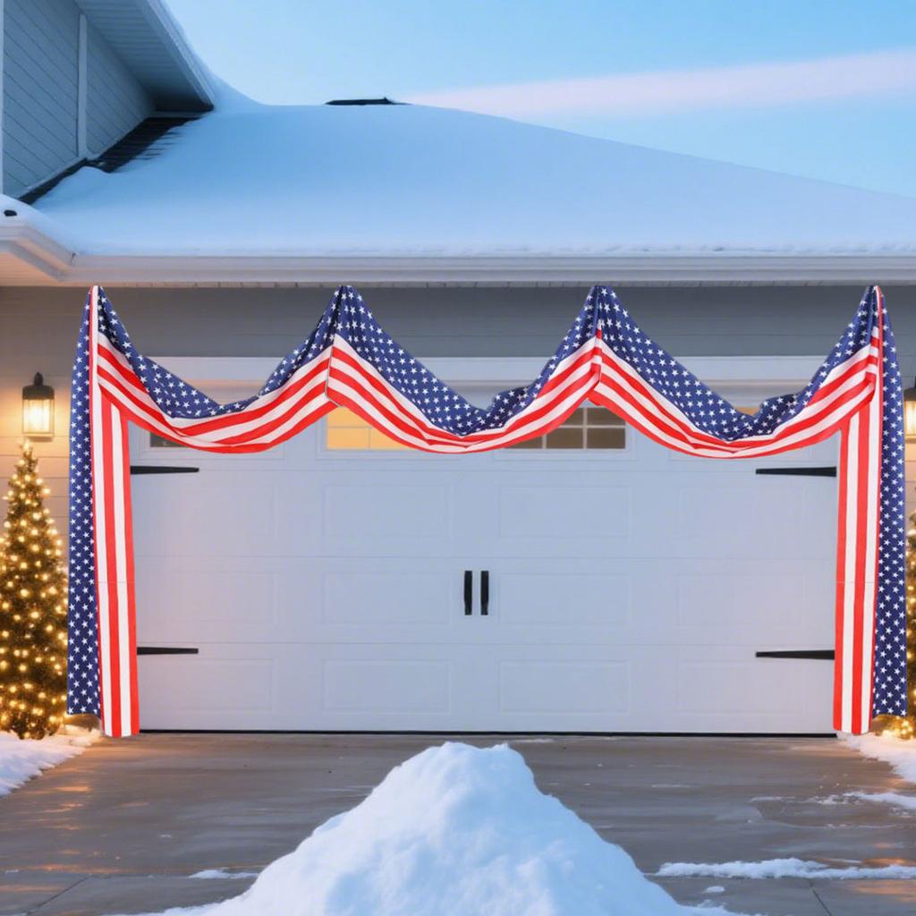 Patriotic Red Blue Bunting for Independence Day Memorial Day Party Decorations