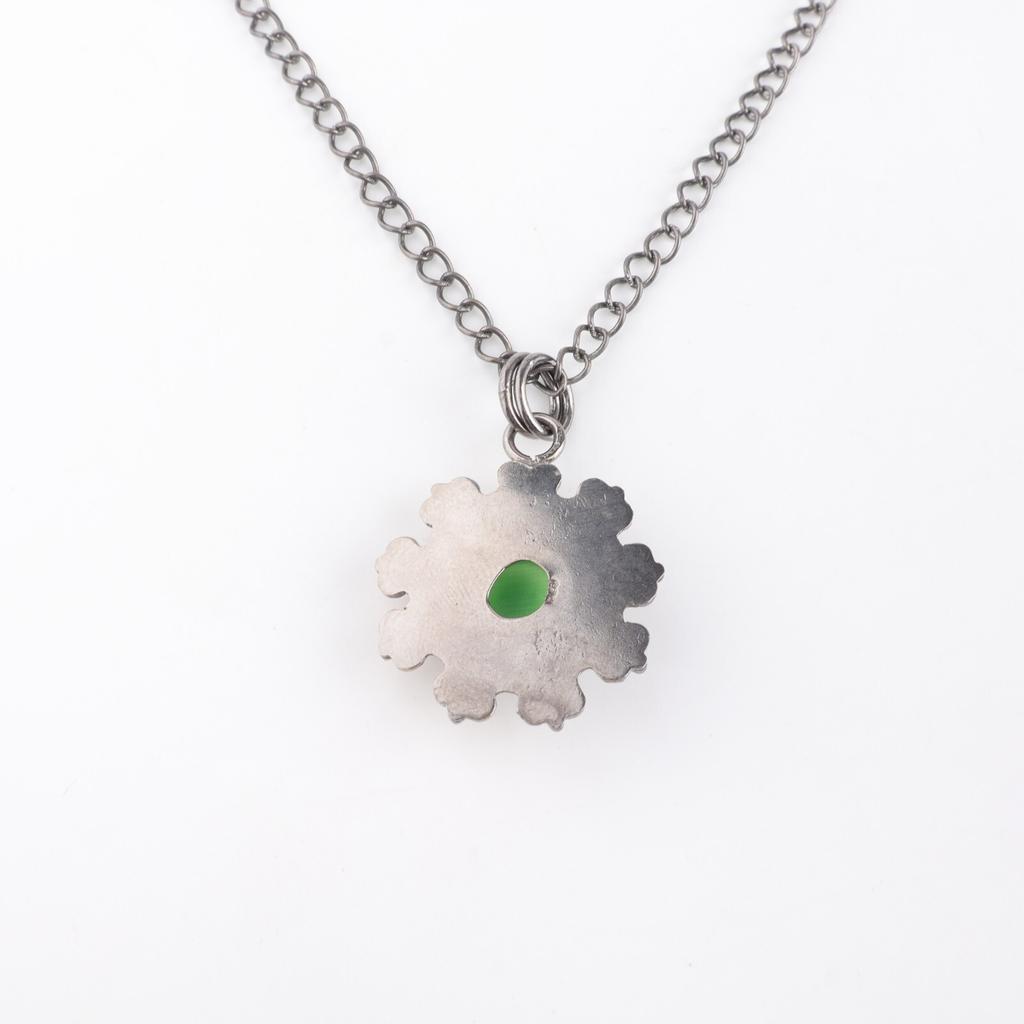 Rare Green Cat's Eye Gemstone 925 Sterling Silver Jewelry Handmade Pendant 1.26" PP-32-41