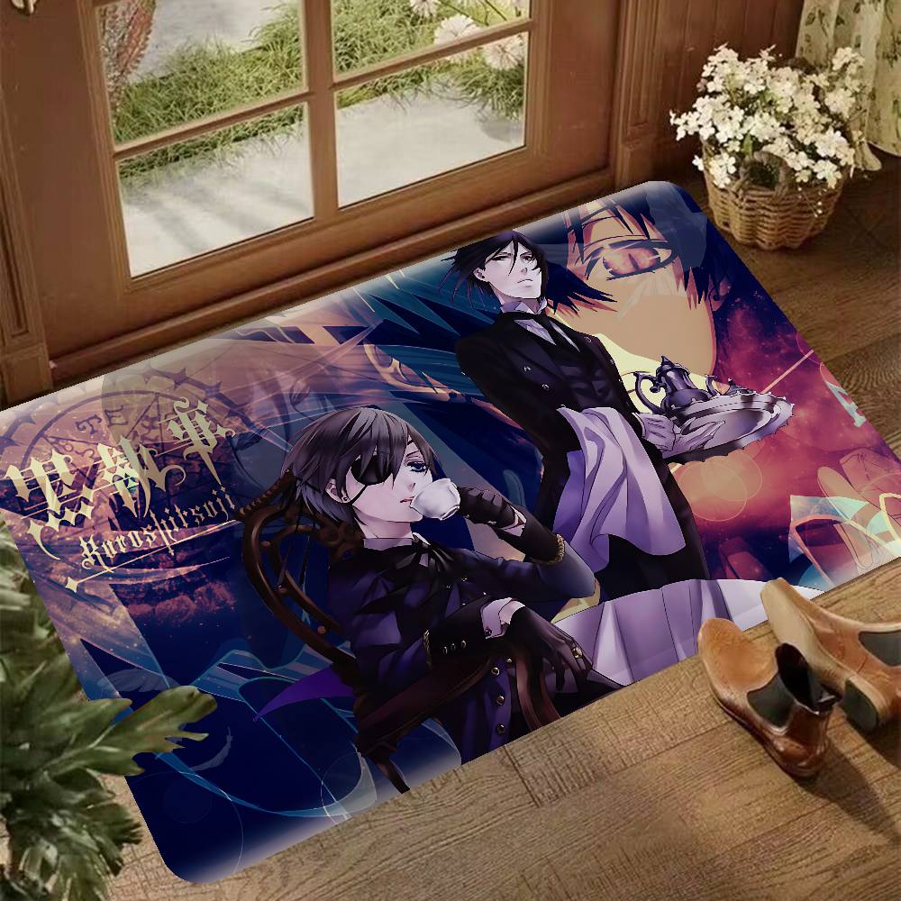 Classic Anime B-Black B-Butler Entrance Door Mat Nordic Style Bedroom Living Room Doormat Home Anti-Slip Modern Home Decor