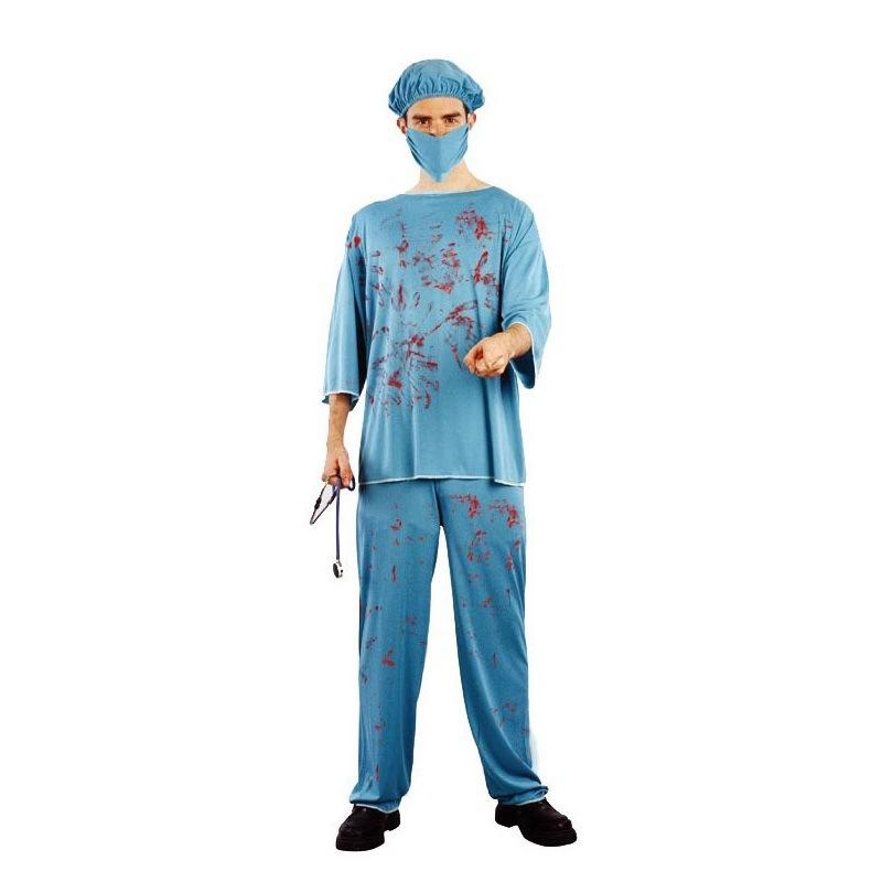 Creepy Outfit Surgeon With Blood Details For Halloween And Events Masquerade