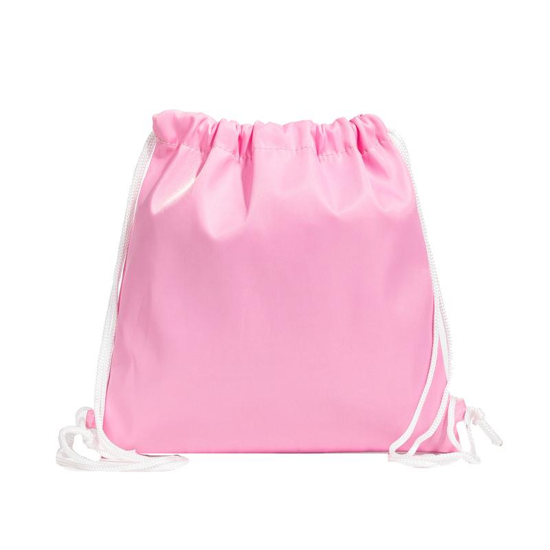 Student School Bag Bundle Mouth Drawstring Canvas Boys And Girls Backpack Cute Pony Print Children S Backpack розовый
