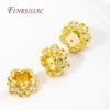 18K Real Gold Plated Beads with Large Hole,Brass Zircon Bead Separators Accessories For Bracelets,DIY Jewelry Making Supplies
