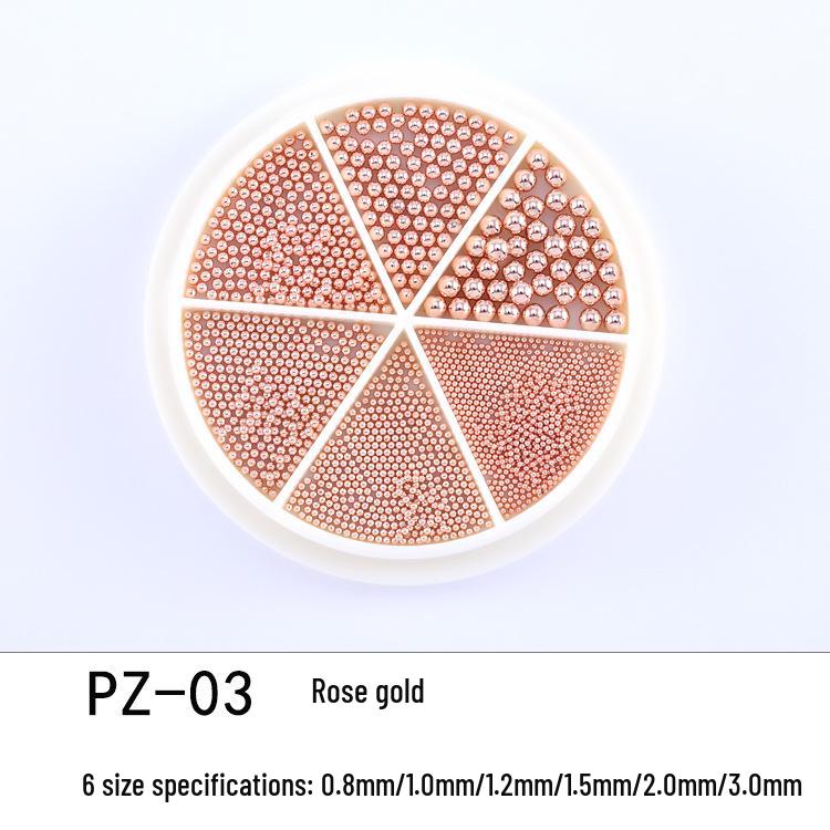 6-Grid Mixed Metal Nail Art Steel Balls Turntable