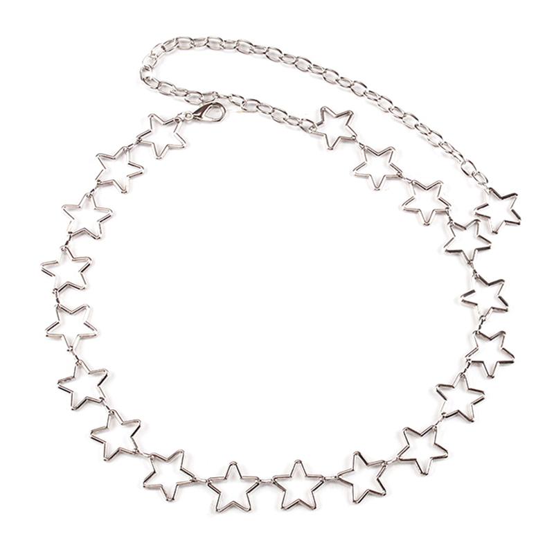 Star Metal Waist Chain Women'S Belt Y2K Dress Short Skirt Cute Japanese Style Personality Chain Belt Student Dress Waist Belt