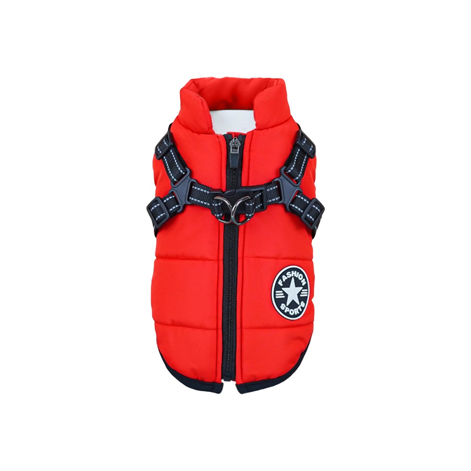 

Pet Clothing Thickened For Warmth, Winter Chest And Back Cotton Jackets For Dogs And Cats, Cotton Vests For Cats, Dog Supplies S красный