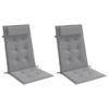 High Back Seat Cushions 2 Pcs Grey Oxford Fabric