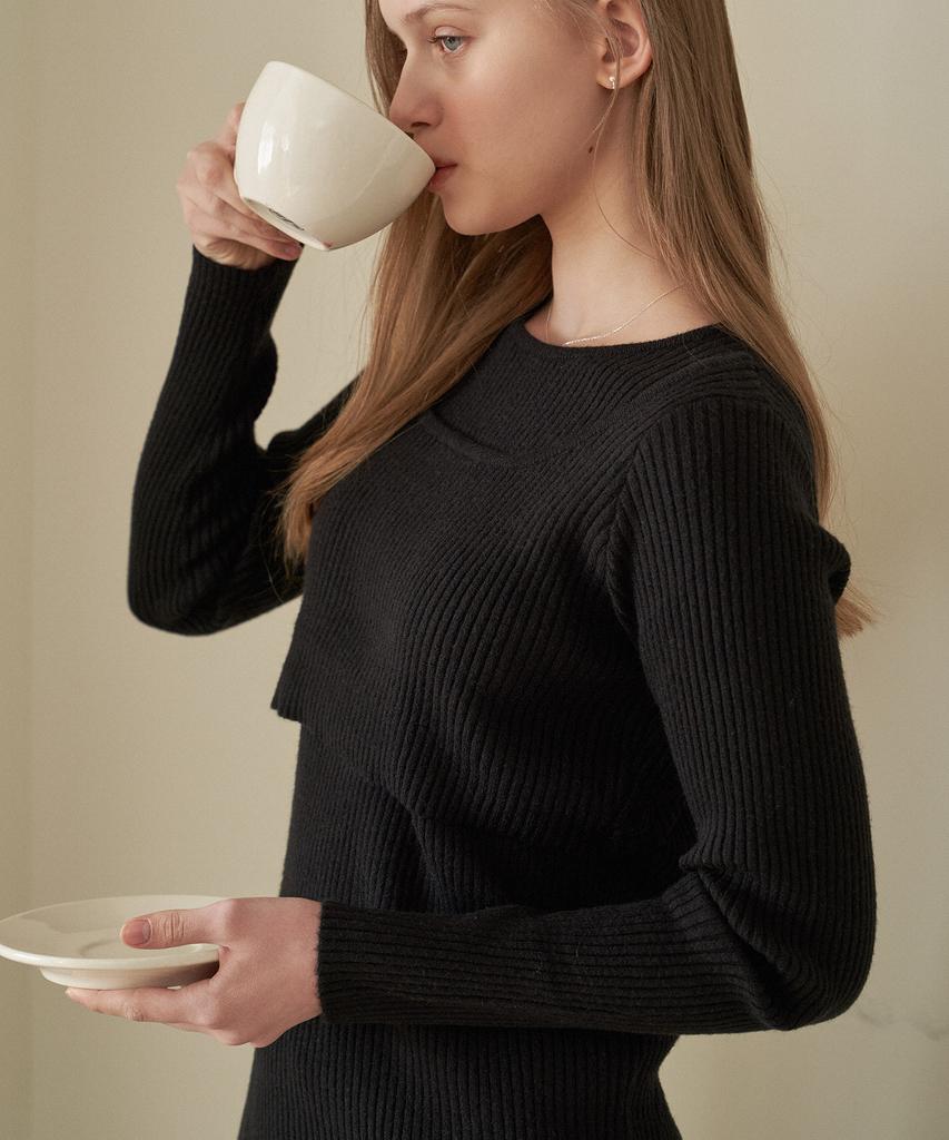 Peullobeu Layered Ballet Knit_Bk