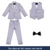 Autumn & Winter Boys' Three-Piece Suit: Handsome Blazer, Light-Colored for Baby's First Birthday/Flower Boy/Performance