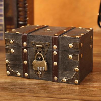 Vintage Jewelry Box Organizing Keepsakes Portable with Lock Decorative Pirate