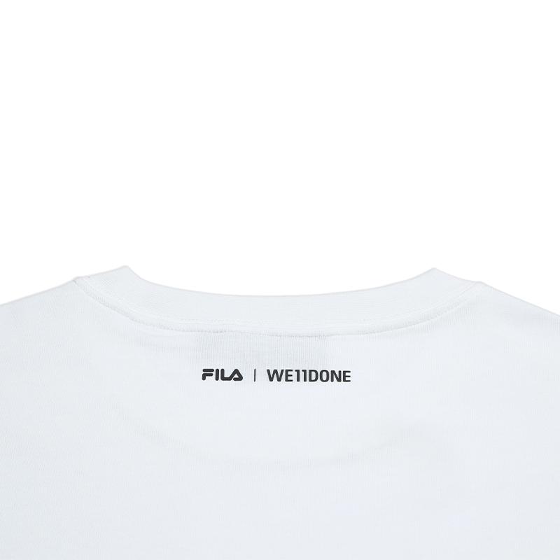 FILA × WE11DONE Fashion Trendy Minimalist Classic Casual Versatile Comfortable Loose Fit Crew Neck Short Sleeve T-Shirt Unisex tops F11U626106F-WT