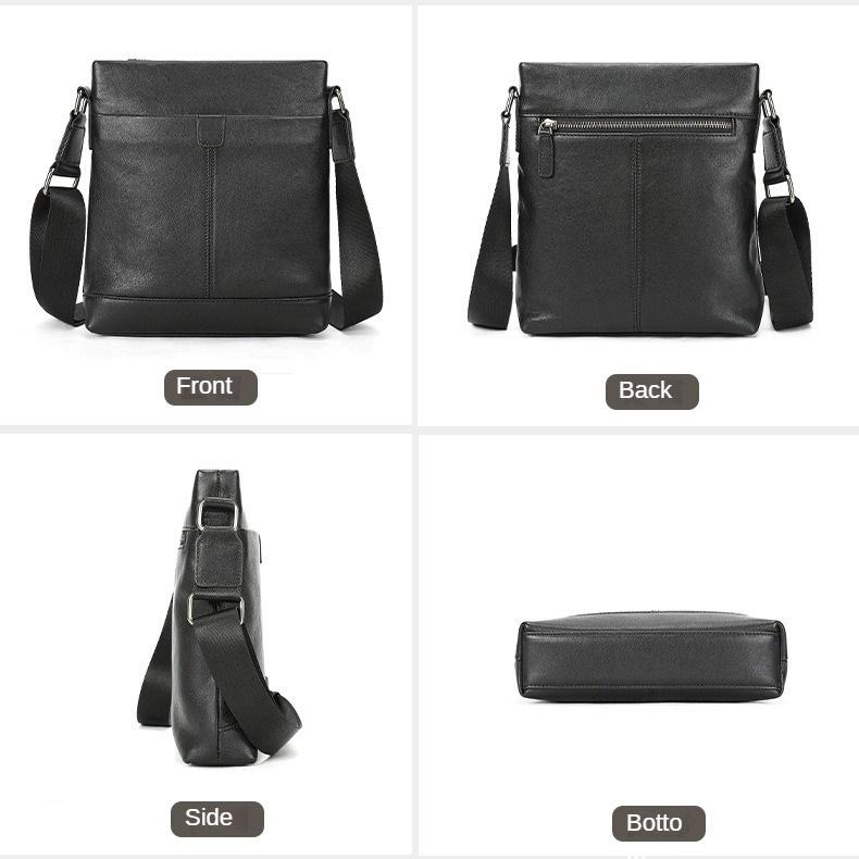 Men's Vertical Leather Crossbody Bag 22 x 6 x 25.5cm