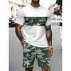2026 Summer Fashion T-Shirt and Shorts Set Stylish Streetwear Look for Men–3D Short-Sleeve Oversized Top with Palm Tree Print