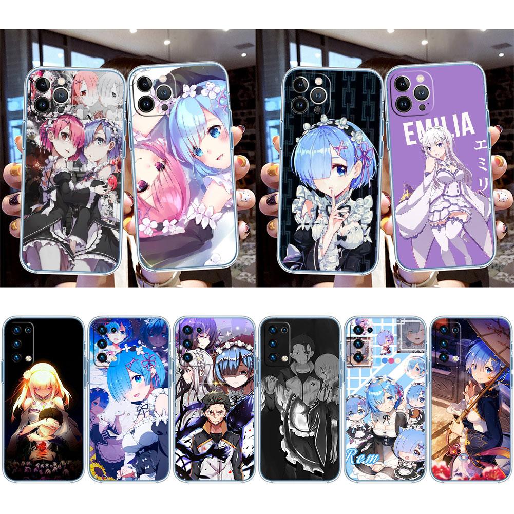 Re Zero Emilia Ram Rem Phone Case for Motorola Moto G10 G20 G30 G31 G32 G34 G35 G41 G42 G50 G51 G52 G55 G60 G60S G62 G71 G72 G75