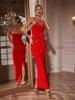 Elegante Vestido Bodycon Bandeau con Flor 3D: Vestido de Boda y Fiesta Verano 2024