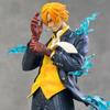 Anime One Piece Figure 26cm Standing Black Foot Blue Flame Sanji Action Model Toy GK Statue Doll Desk Decoration Birthday Gift