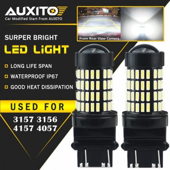 2X 3157 3156 Back up Reverse Light LED Tail Bulb White 6000K For Ford